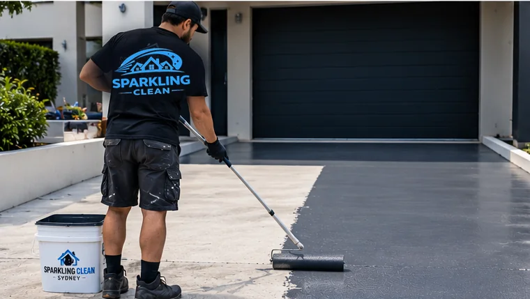 Illustrative driveway repainting process